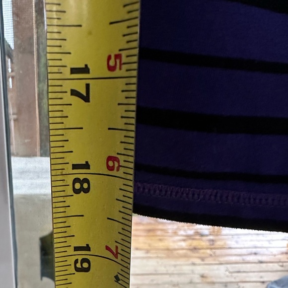 Athleta Purple Black Stripe Chaturanga Capri Leggings Running Tights medium - Picture 4 of 7